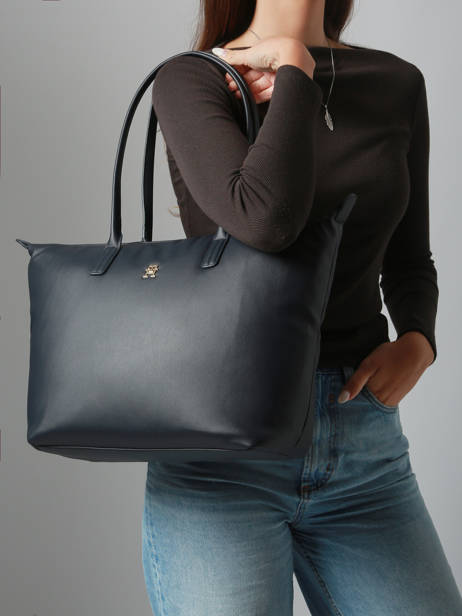 Schoudertas Popette Nylon Tommy hilfiger Blauw popette AW17705 ander zicht 1